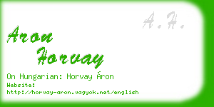 aron horvay business card